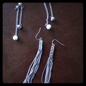 Two pairs of chain earrings